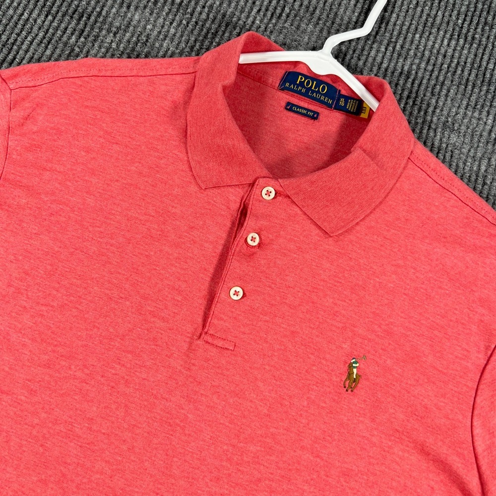 Polo Ralph Lauren Shirt Mens XL Coral Short Sleeve Classic Fit Casual Golf